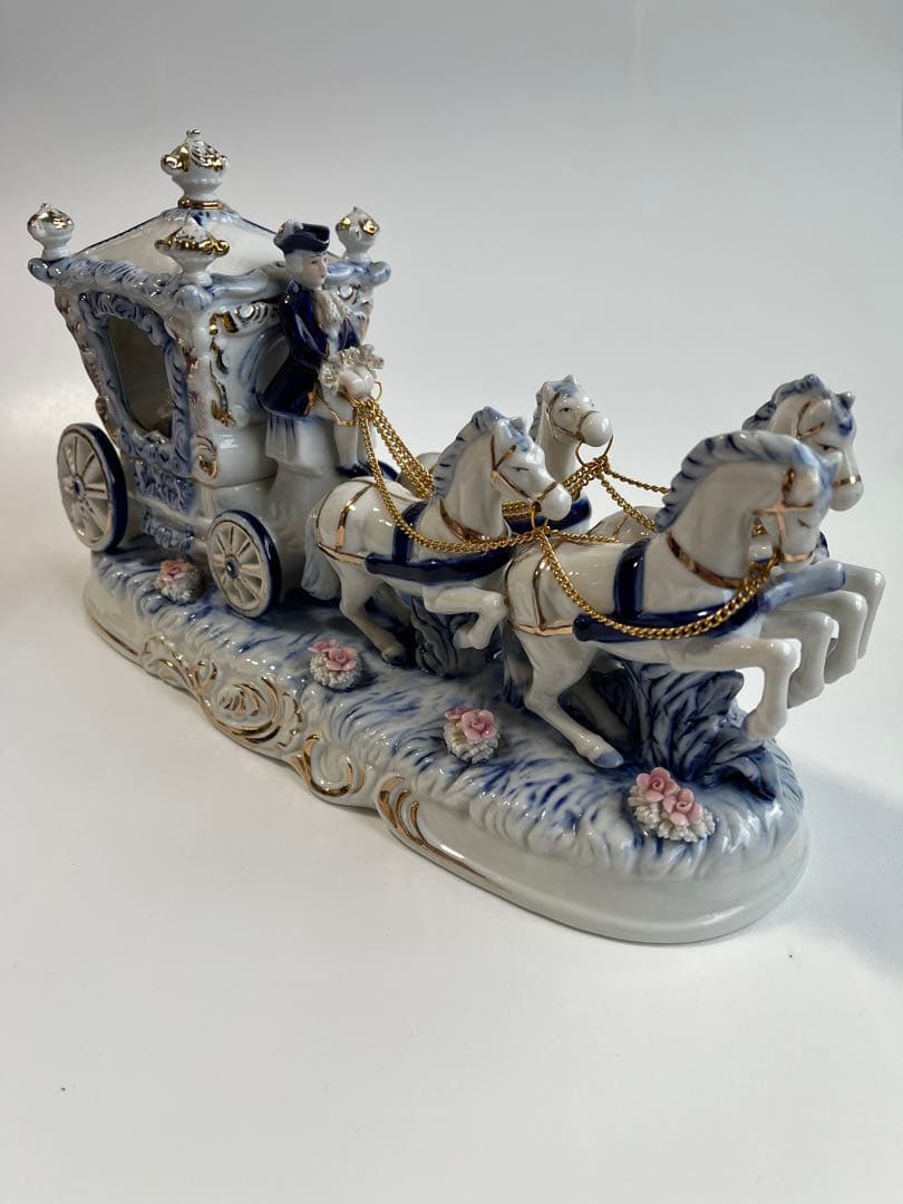 【磁器製アンティーク人形】 昭和から語りかけるセト・ノベルティ　「馬車」