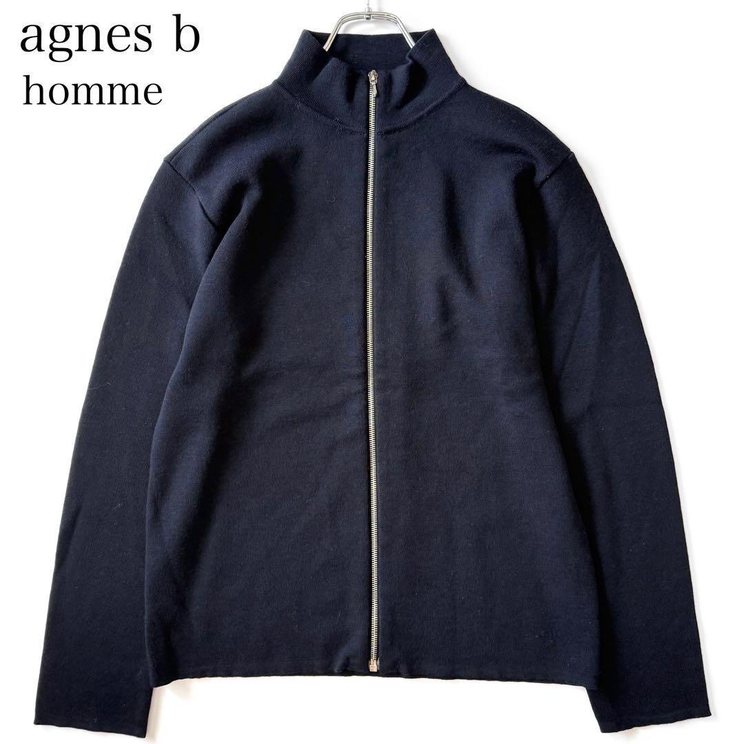 【フランス製】agnes b homme アニエスベー ドライバーズニット 濃紺