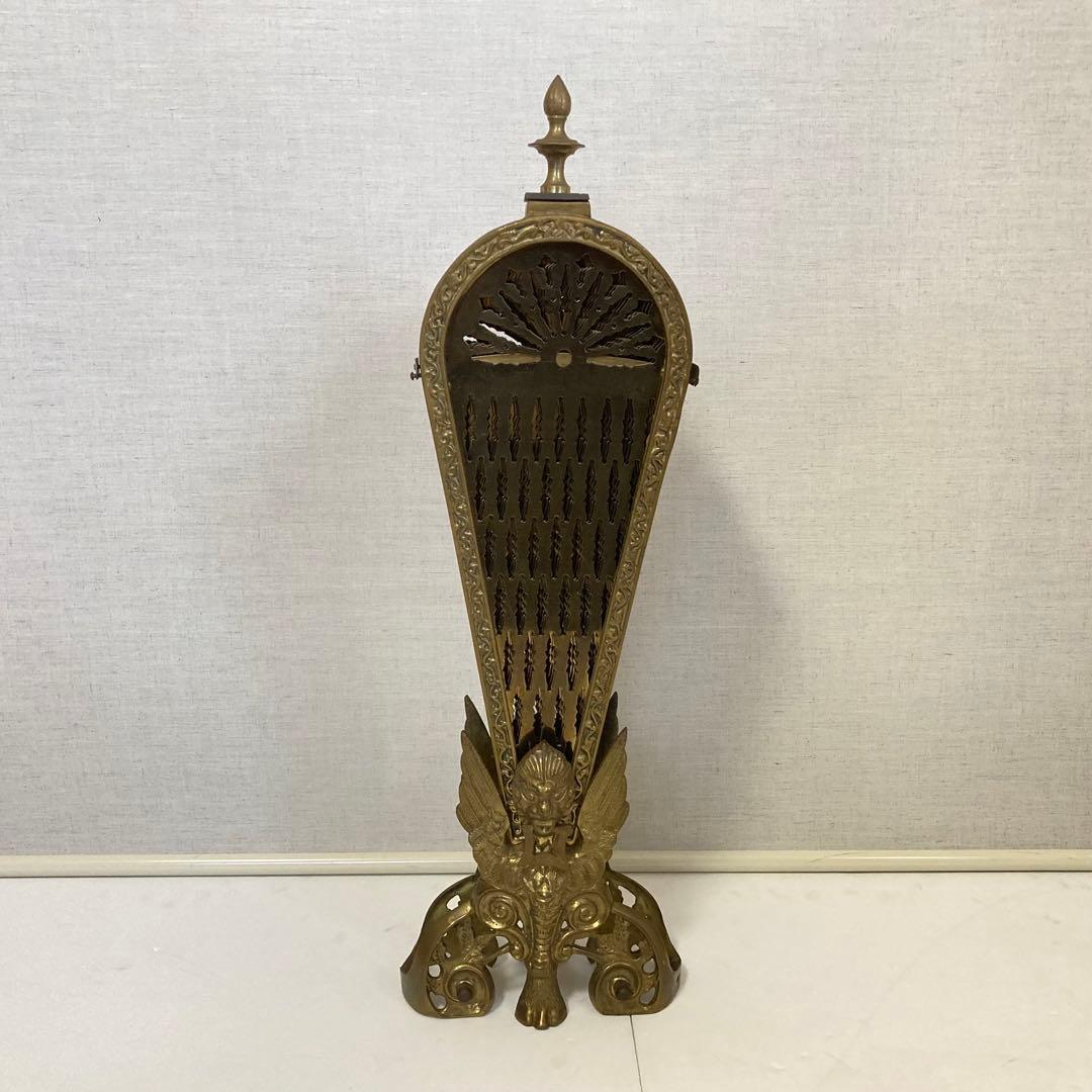 ファイヤースクリーン 暖炉 ストーブ 衝立 真鍮 金属 レトロ ヴィンテージ