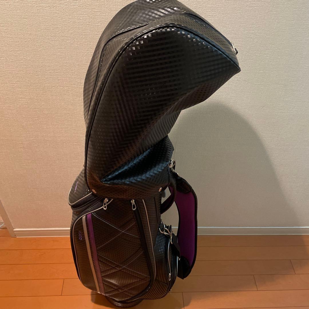 XXIO ブラック レディースキャディバッグ カーボン調