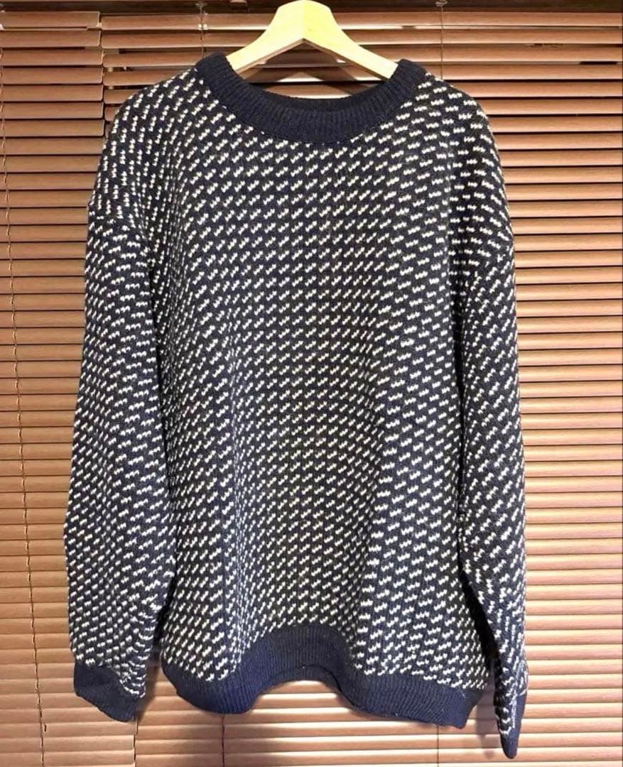 て*ん様 80s L.L.Bean エルエルビーン バーズアイ ニット ネイビー