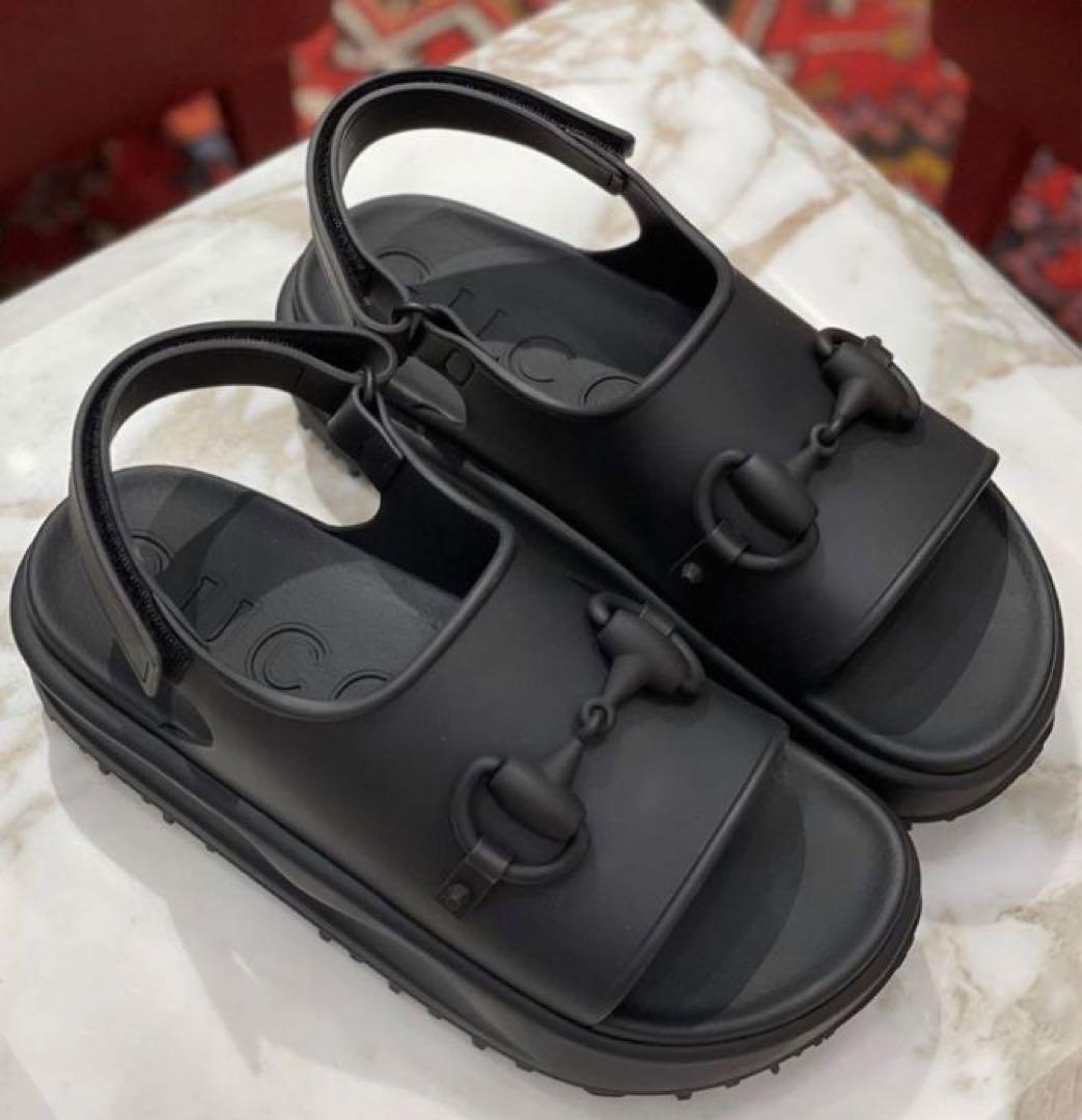 【新品未使用正規品】GUCCI グッチ ホースビットサンダル ブラック 23cm