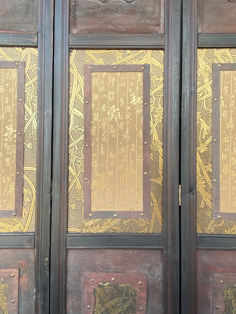 唐物 中国风の骨董品木屏風　年代不詳骨董品　入手困難 割引相談可3