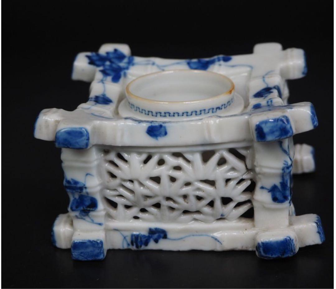 送料無料　明治時代平戸焼　盃台　茶道具検/楽山紫砂九谷備前萩焼常滑伊万里骨董古玩