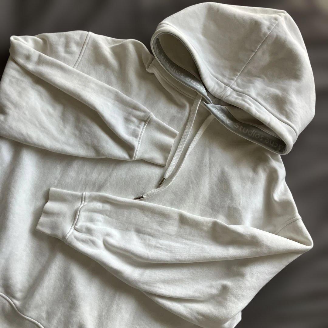 ACNE STUDIOS アクネストゥディオスロゴテープスウェットパーカー白S