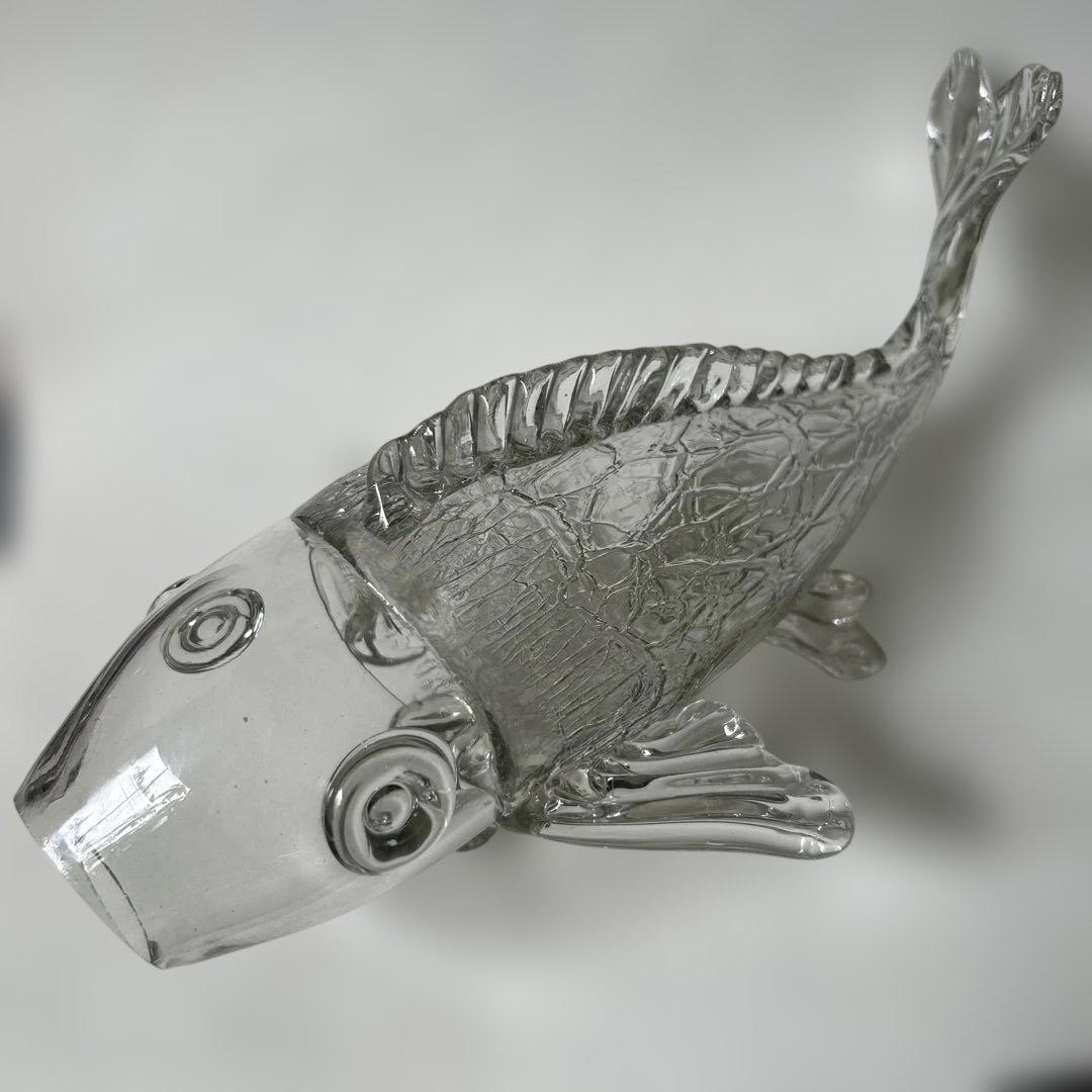 【ともたん⭐️大正ガラス・和ガラス】美品✴︎鯉の掛け花瓶　ウランガラス