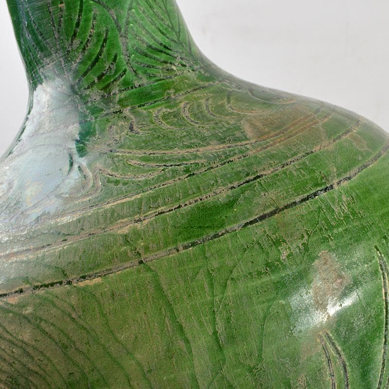 中国　漢緑釉　魚藻文　碗口瓶　花瓶　V　6554C