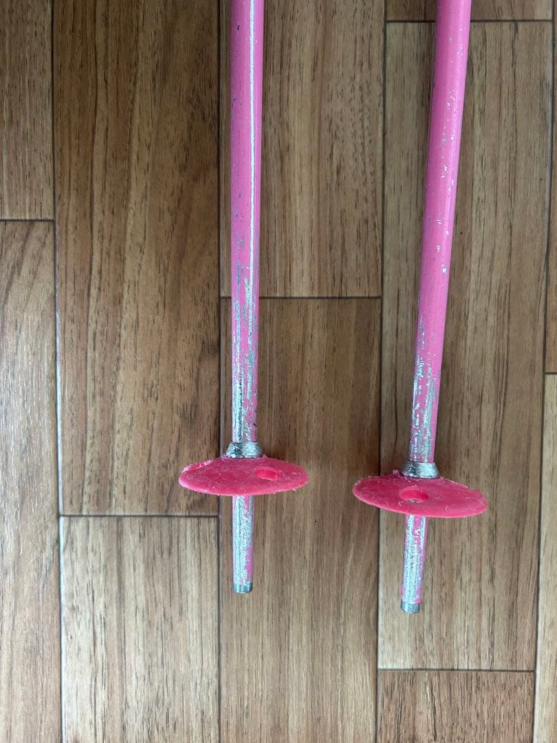 Kazama ジュニア　スキー板 136cm ストック ビンディング付き