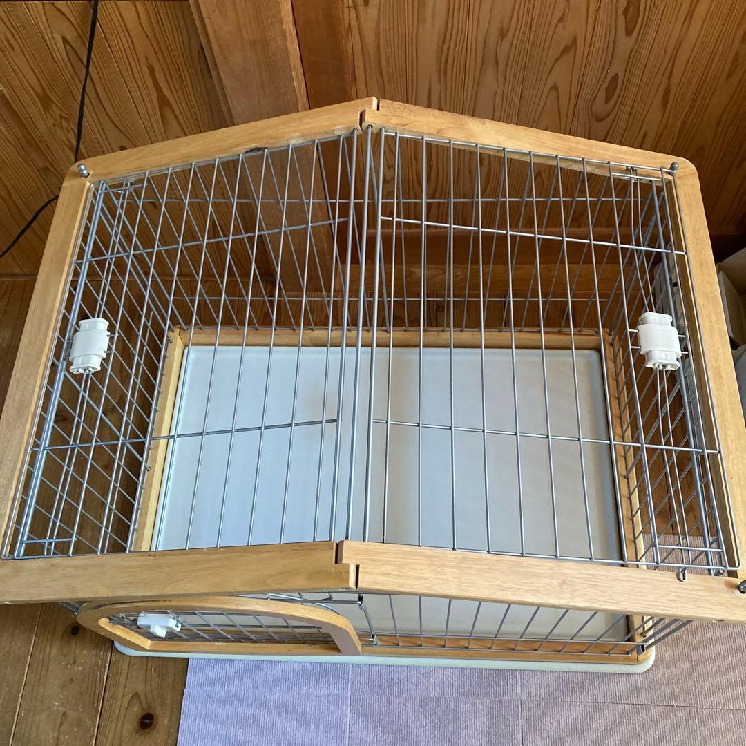犬用屋根付きサークル ケージ　小型犬　木製　オシャレ　リッチェル95×66cm