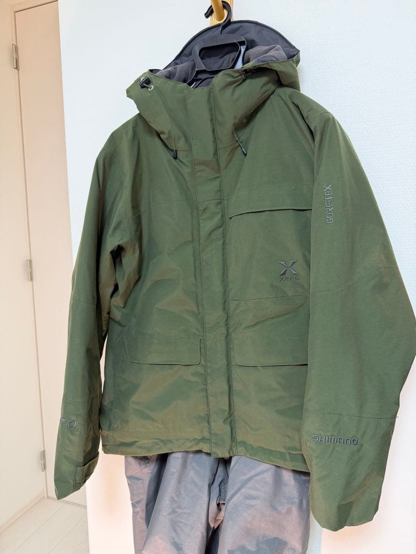 シマノ　XEFO フィッシングスーツセット　オリーブ　Ｌ
