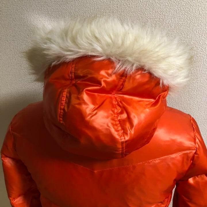 プーマ★ダウン ダブルジップ ロングコート オレンジ Mサイズ