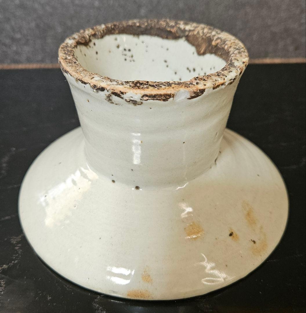 朝鮮古美術　朝鮮古陶磁器　古玩　李朝白磁　堅手　高付皿　台皿　祭器　仏教美術