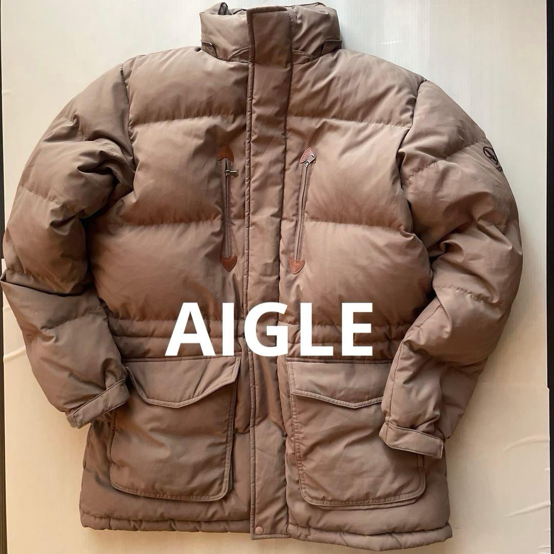 訳あり！AIGLE（エーグル）ダウンジャケット　XL相当 キャメル　アウトドア