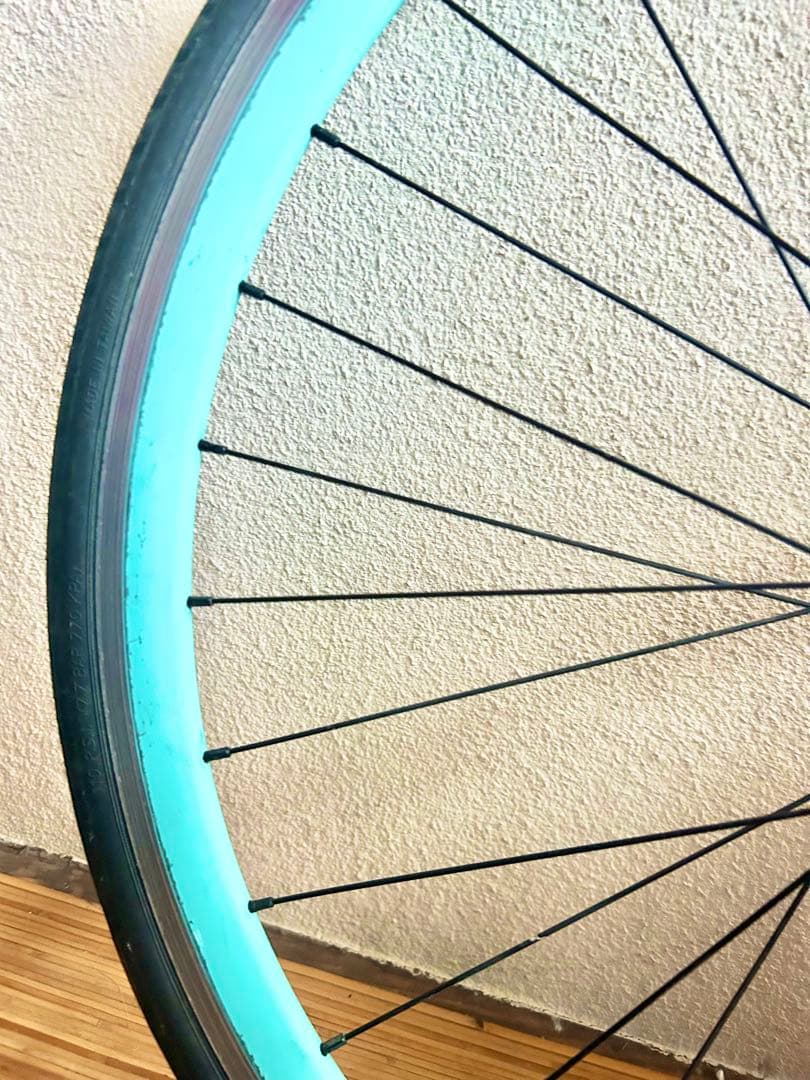 ビアンキ【Bianchi純正】クリンチャーホイール＆タイヤ前輪★珍しいチェレステ