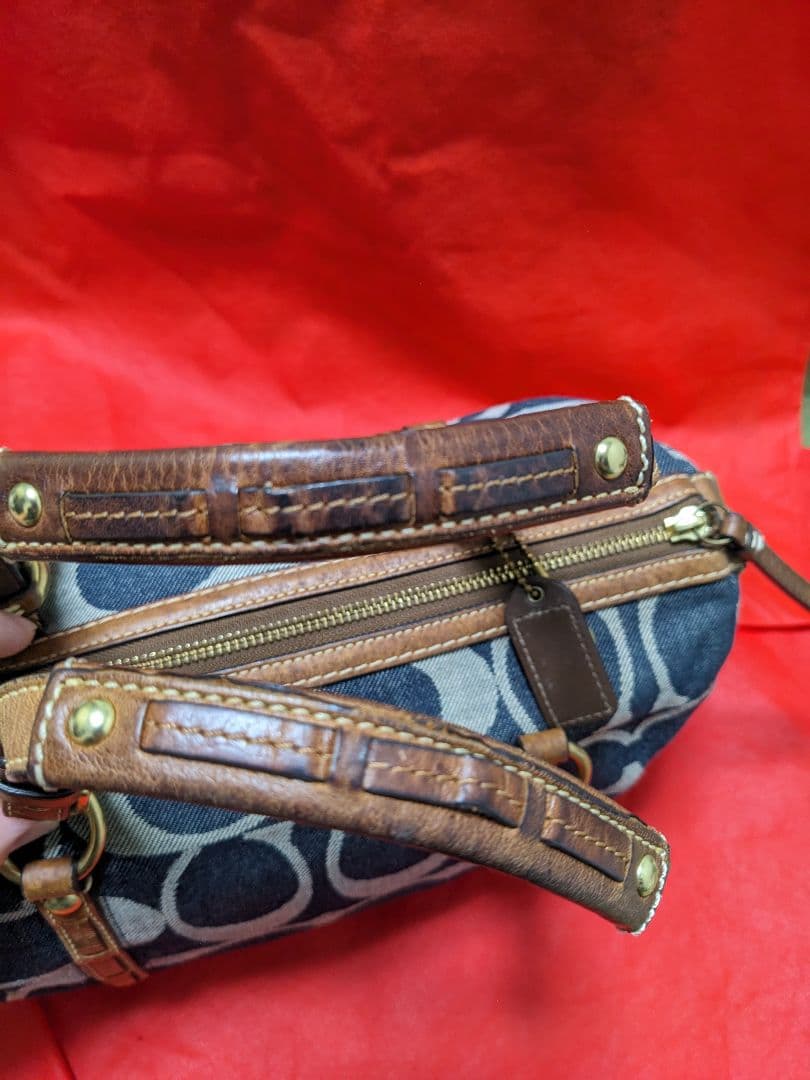 COACH コーチシグネチャー デニム ボストンバッグ ハンドバッグ y2k