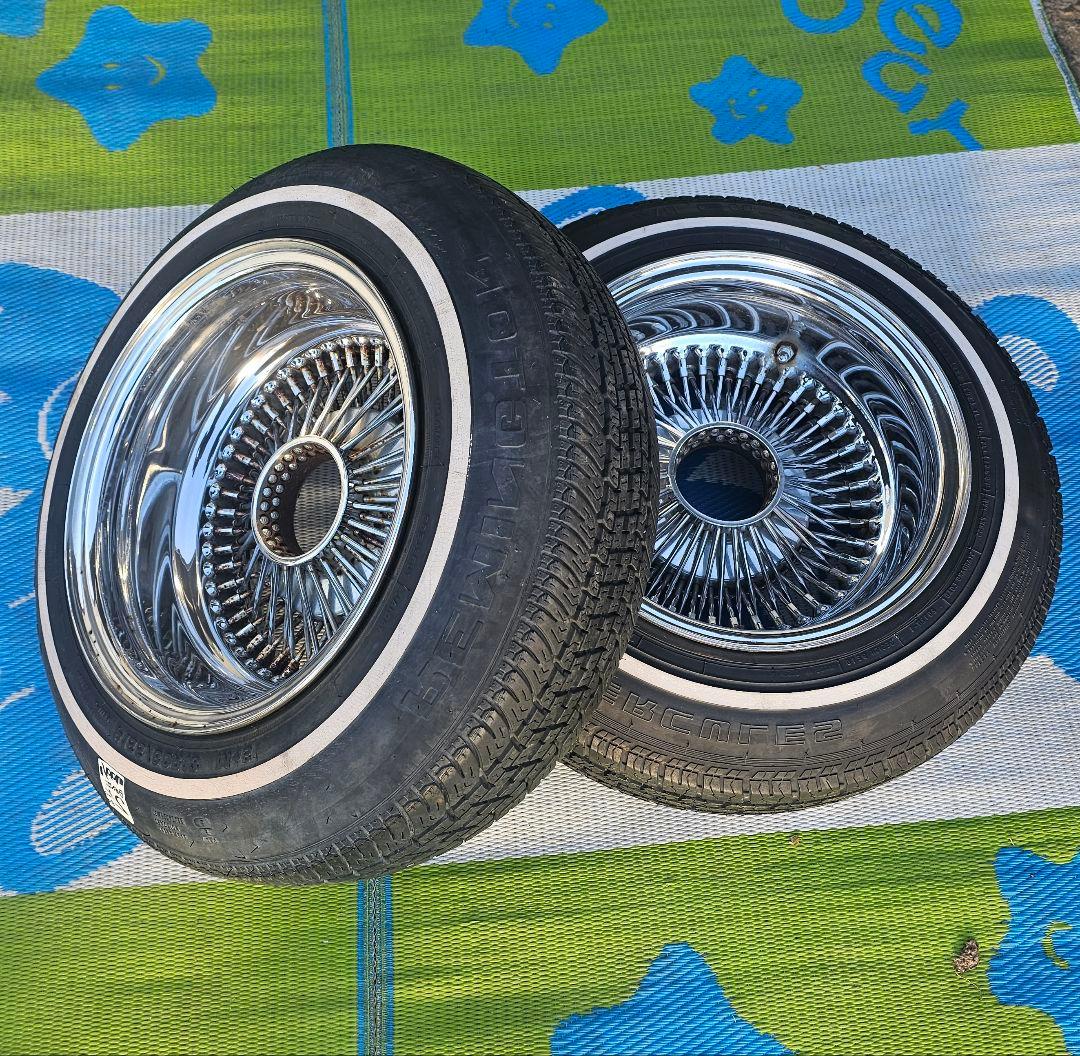 ワイヤホイール13インチタイヤ付き2本セツトキャデラック ローライダー インパラ