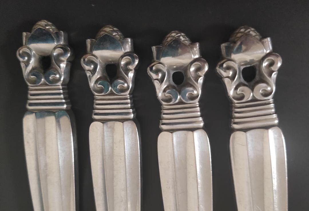 ジョージジェンセン エコーン バター ナイフ 4本 純銀製 アンティーク