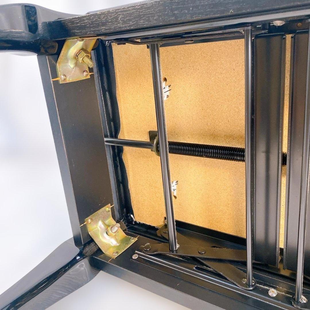 ピアノ椅子　猫足　レザー　高さ調整付き