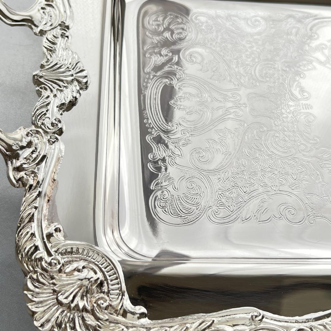 【VINERS】 ギャラリートレー 44cm 装飾フット / ハンドル