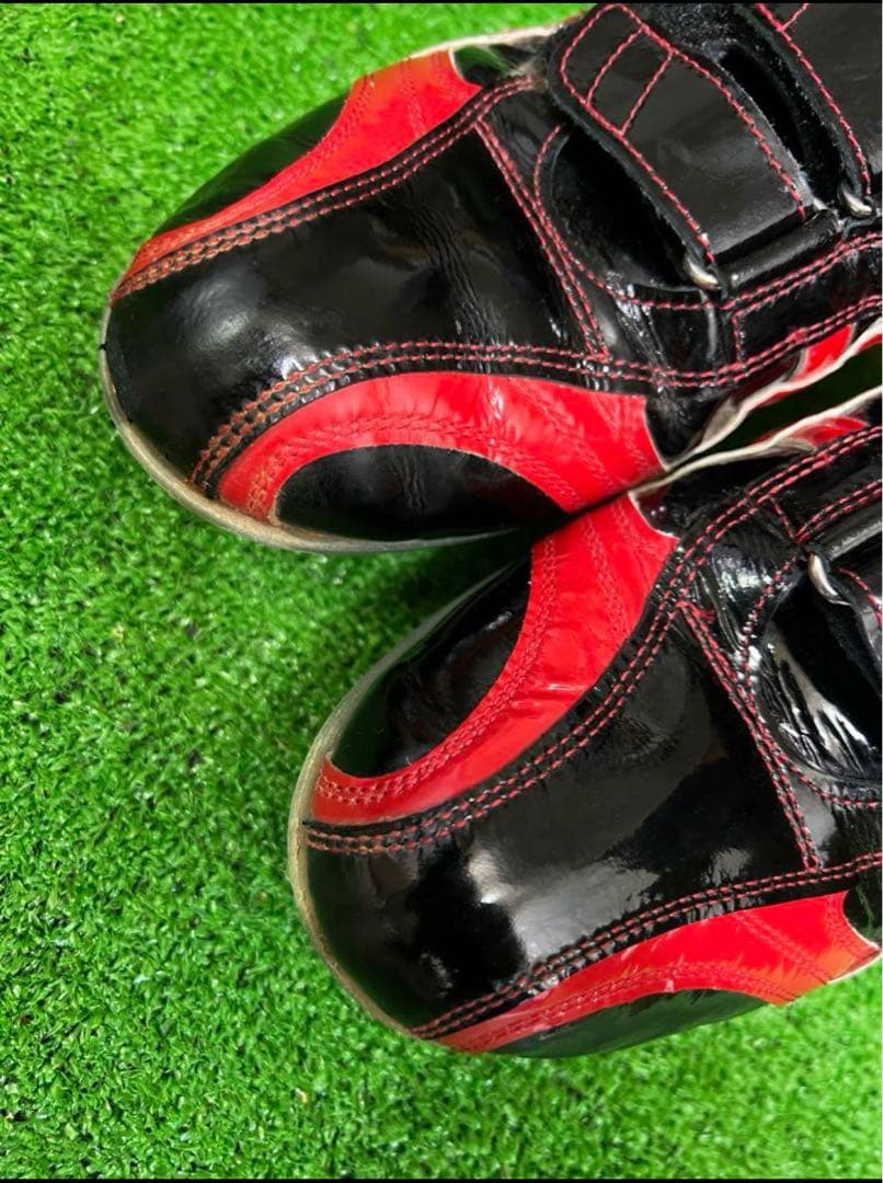 アシックス オーダー スパイク 26cm W 樹脂 ブラック レッド 刺繍 野球