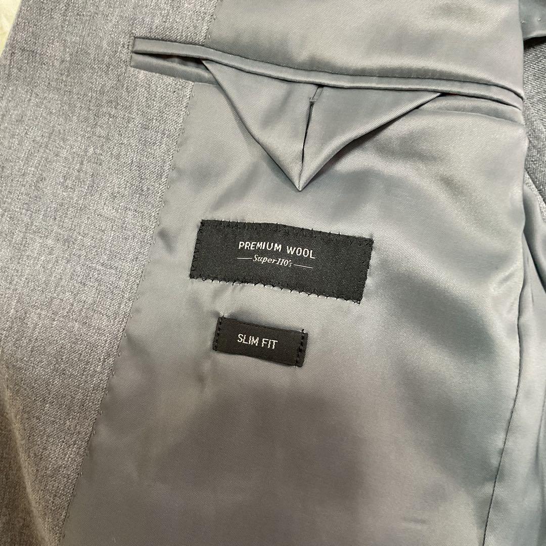 新品未使用♪UNIQLO ストレッチウールスリムジャケット グレー 44サイズ