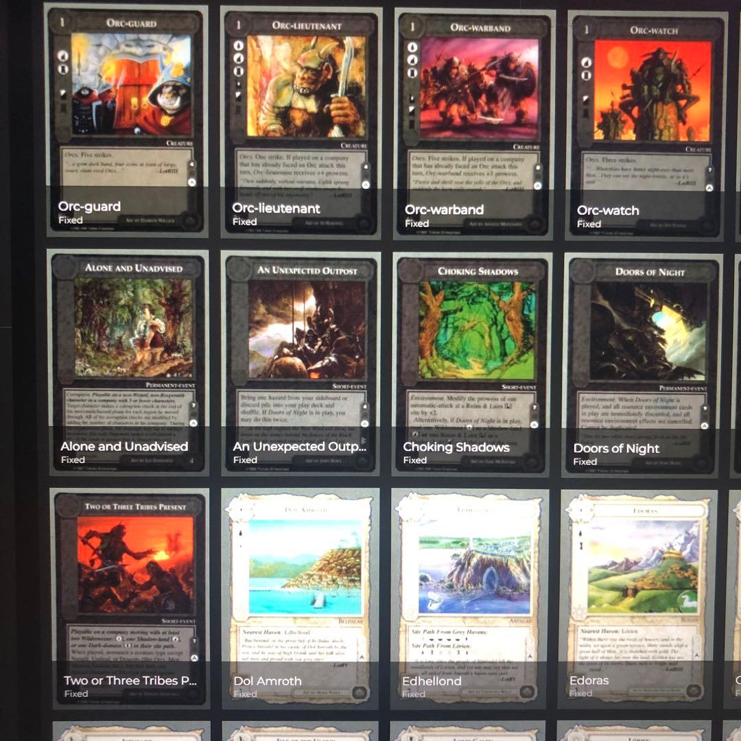 ミドルアース　カード　チャレンジデッキA ccg コンプ　指輪物語　希少