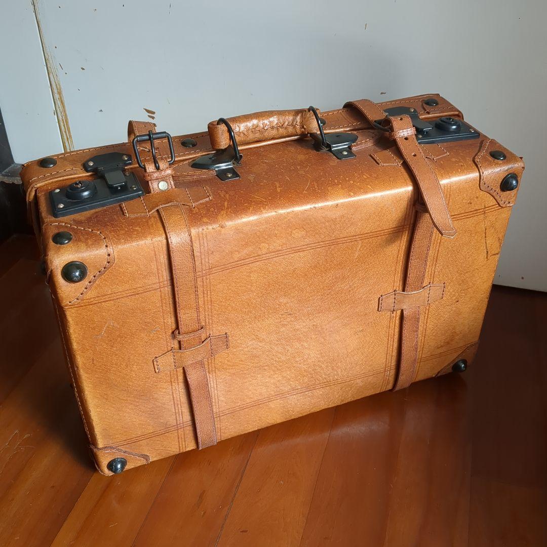 アンティーク　レザースーツケース　トランク　レトロ雑貨