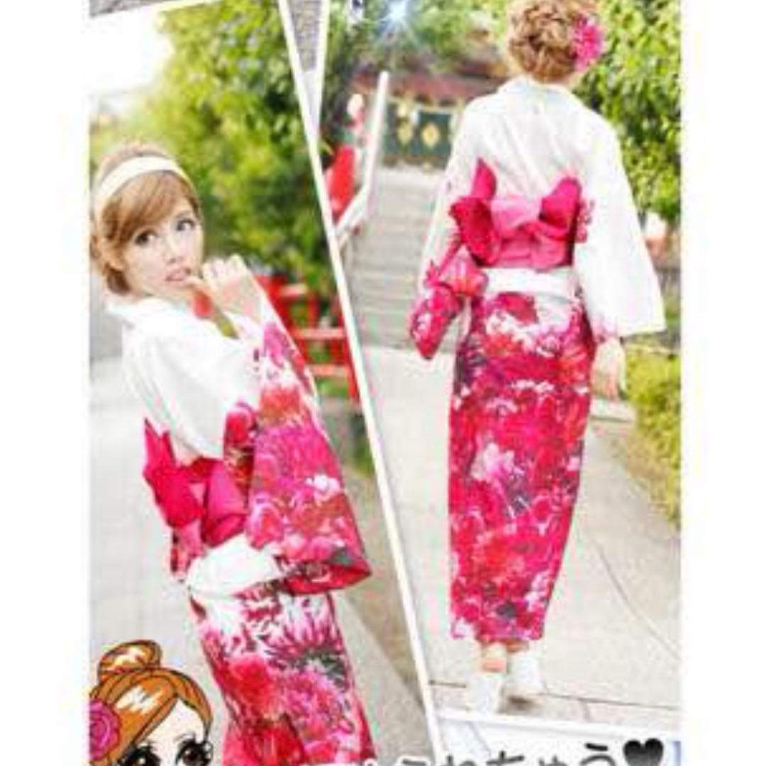 浴衣　浴衣帯セット浴衣　rady レディー　リゾフラ　リゾートフラワー