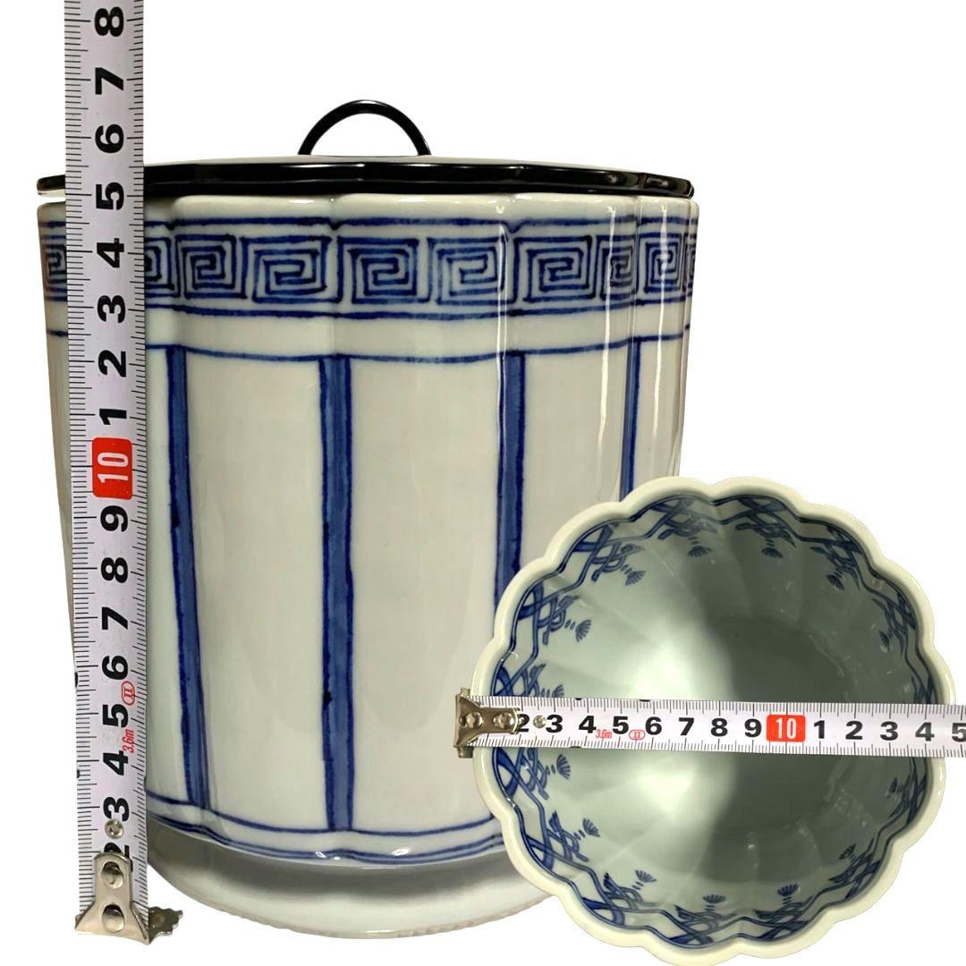 九谷焼 昧渓窯 矢口永寿 水指 桶皮水指 共箱 茶道具