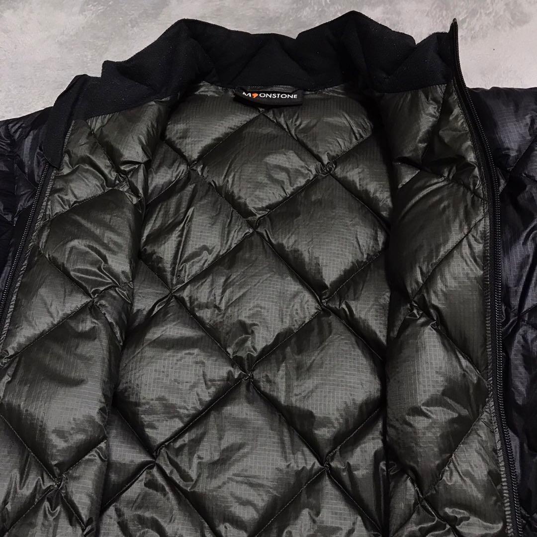 MOONSTONE ムーンストーン　キルティングダウンジャケット　刺繍ロゴ　黒色