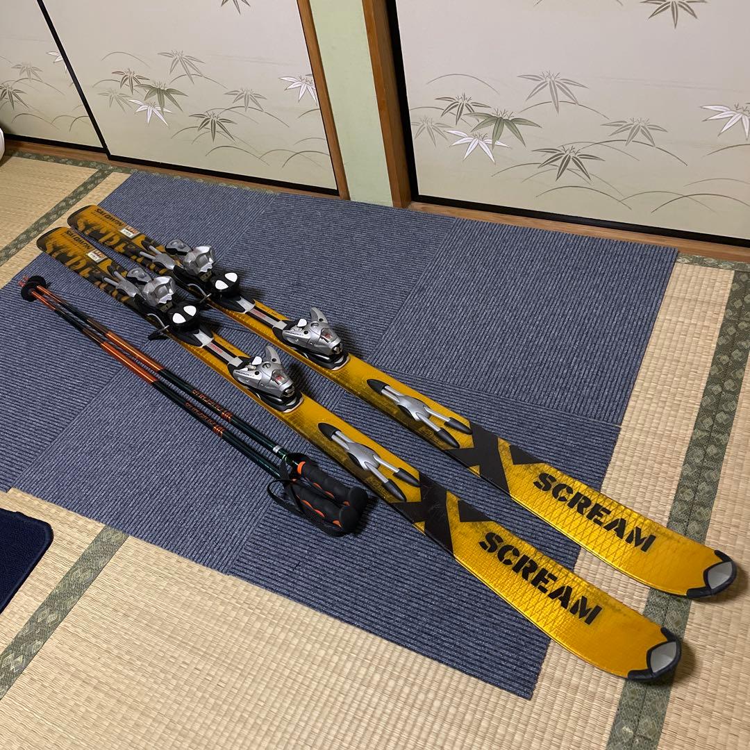 スキー　スキー板180サロモン　スキーストック115センチ　スキーセット
