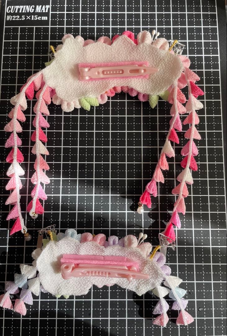 たな　犬用髪飾りバレッタ　つまみ細工