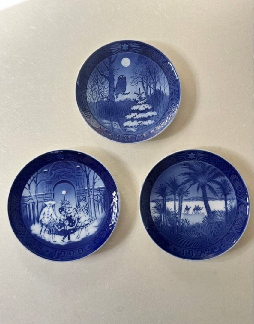 ロイヤルコペンハーゲン　イヤープレート1972、1974、1990年