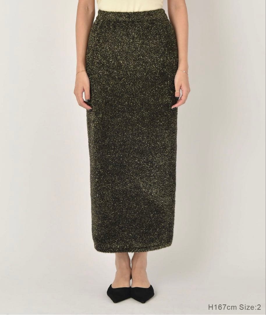 【新品未使用】グリッターニットカーディガン＆Iラインスカート セット売り