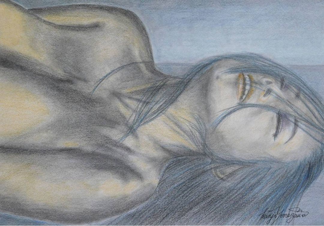 色鉛筆画　絵画　 「Can I make love to you?」