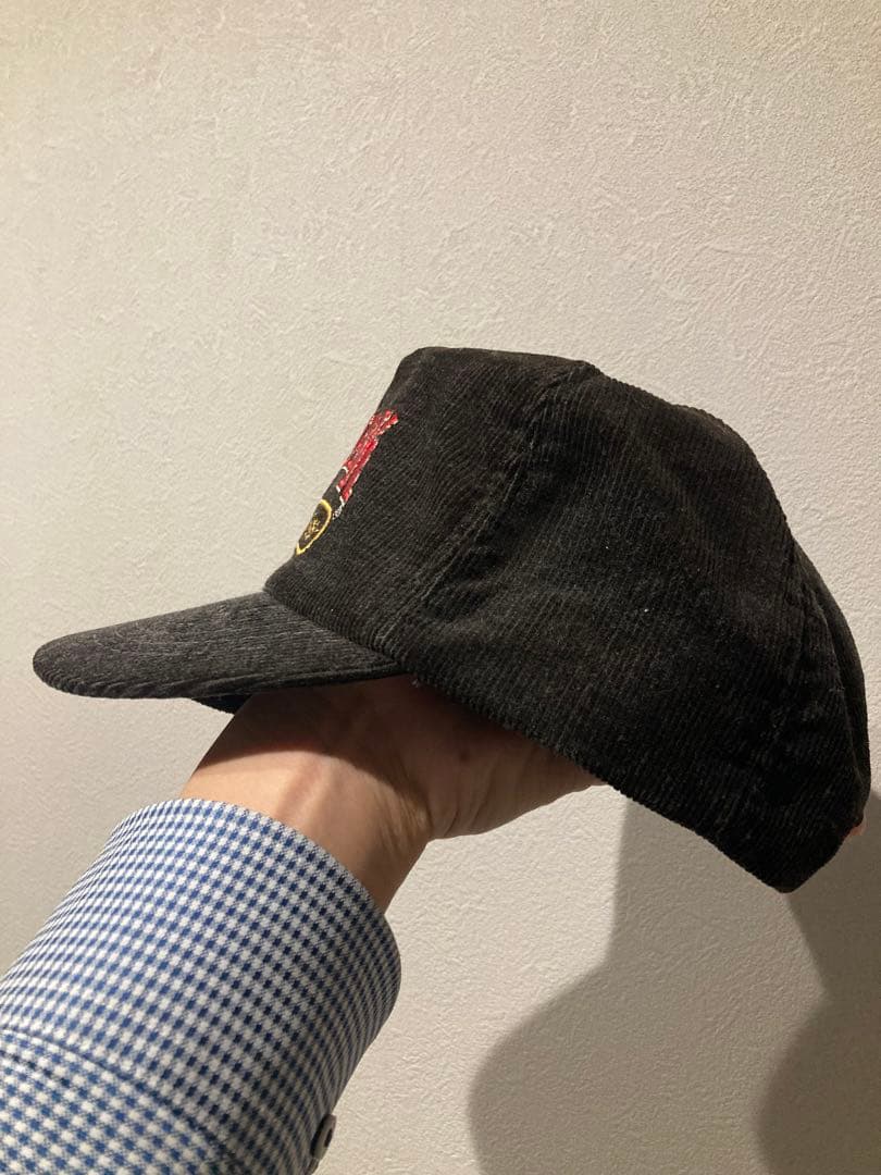 レア 90s コーデュロイ トラッカーキャップ USA製 企業 ブラック 黒