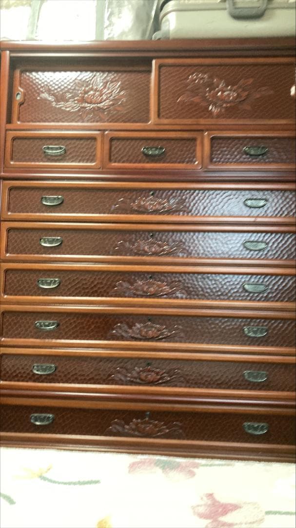 引き取り値引き有　彫刻　鎌倉彫　木製タンス　3竿セット（別売り相談可）