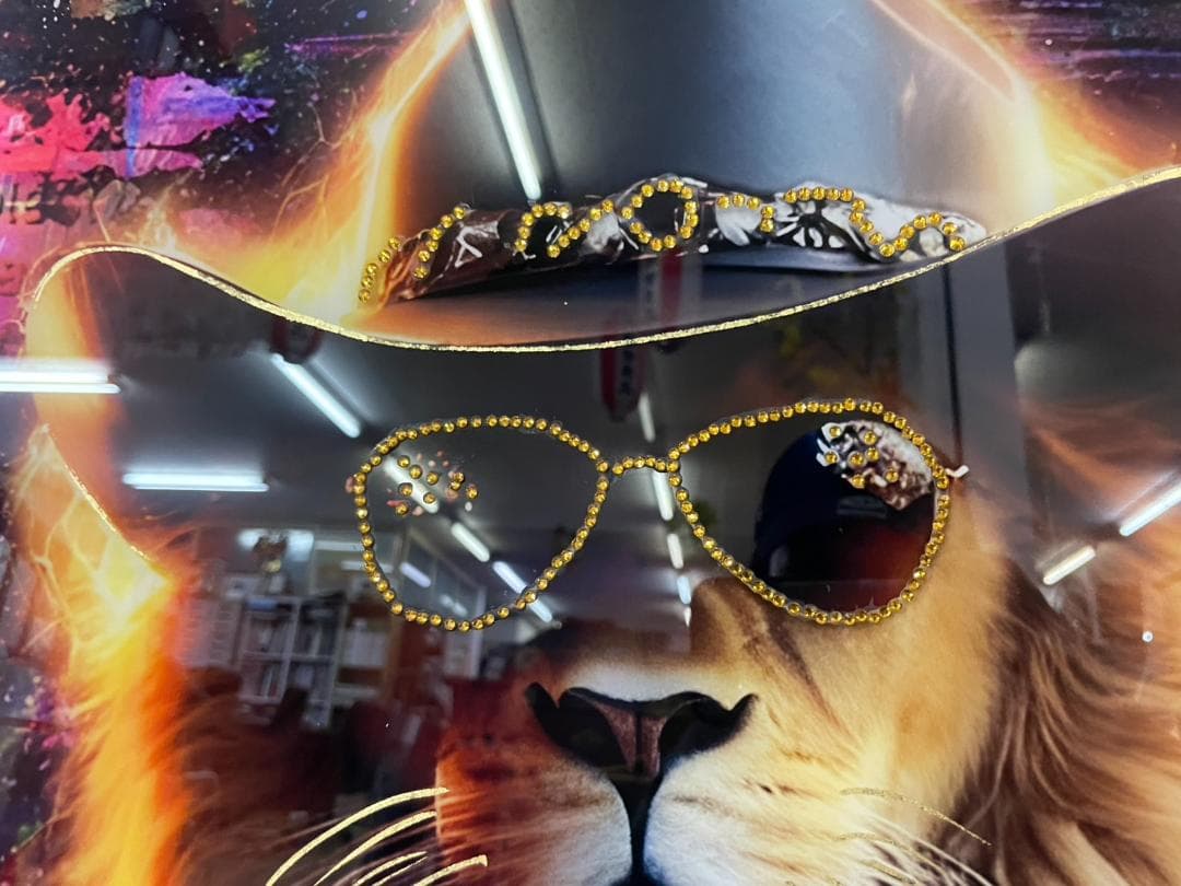 ストーン　アートパネル　ライオン　マフィア　壁掛け　パネル　アート　絵　絵画