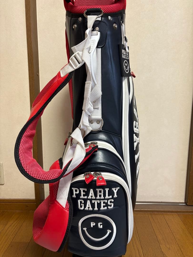 大幅値下げ★PEARLY GATESキャディバッグ⭐️紺・赤 クラブヘッドカバー付