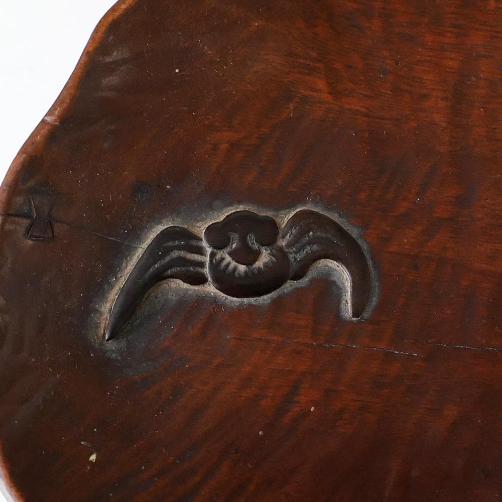 ★ CHI ★ 煎茶盆 時代唐物 木彫 葉盆 桃型葉盆 蝙蝠 煎茶道具