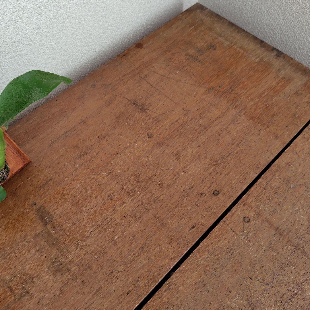 アンティークヴィンテージ昭和レトロ無垢材片袖机