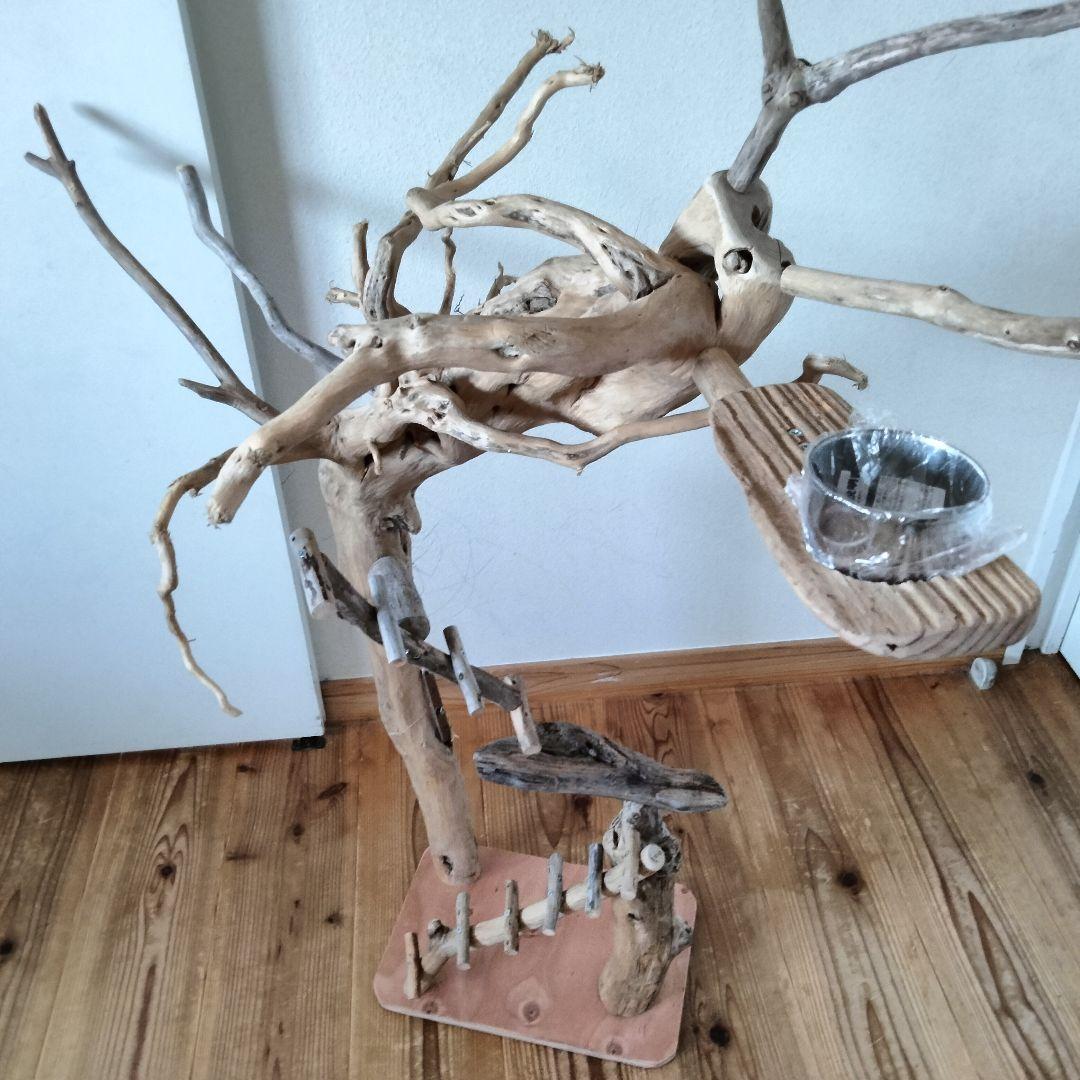 おつぶバードアスレチックジム㊽ 天然木 自然木 流木 止まり木 インコ