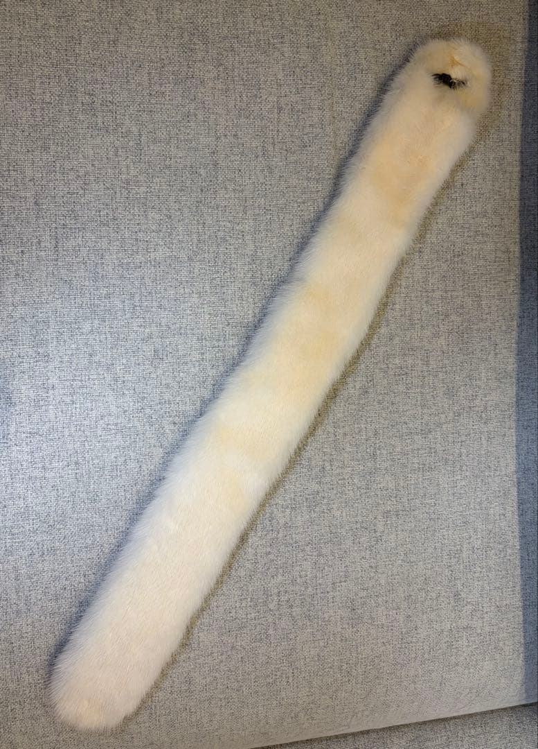 極美品 FENDI フェンディ ファー マフラー ティペット ミンク アイボリー