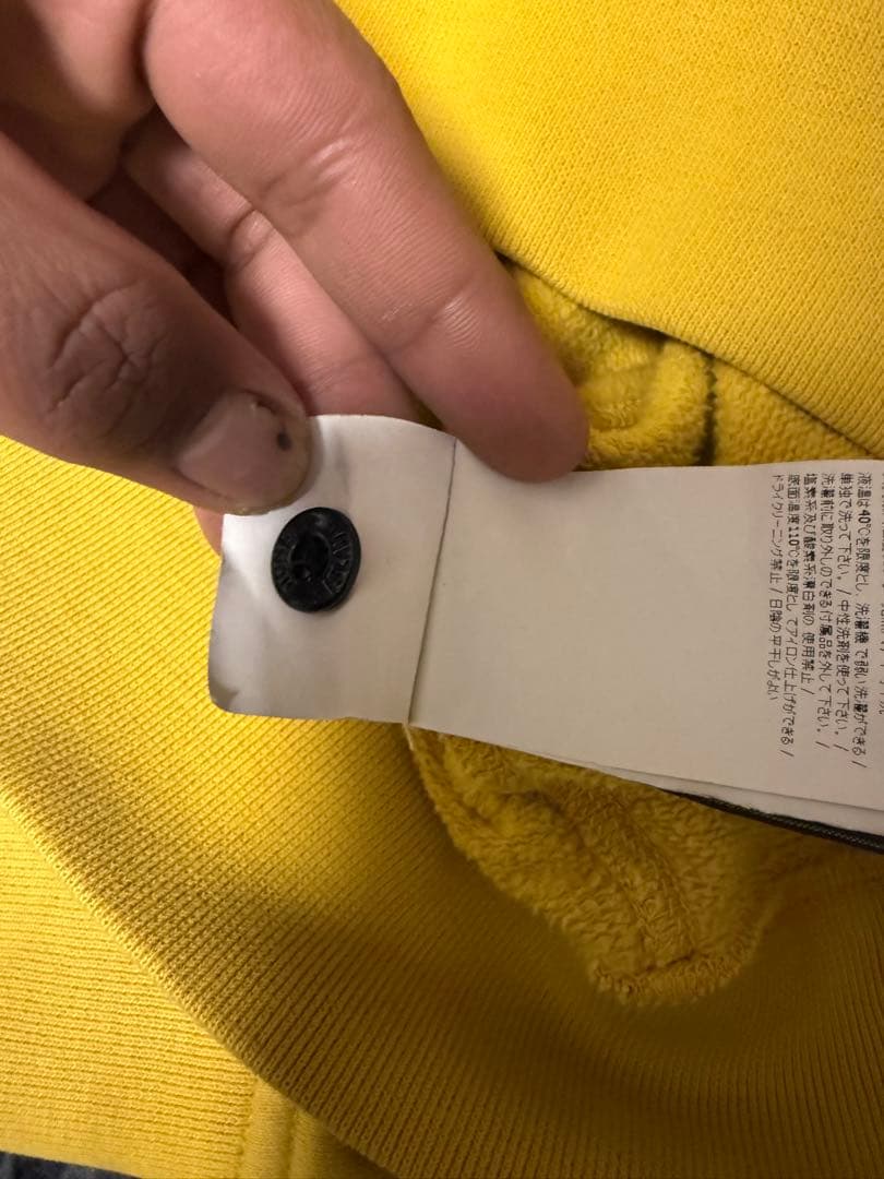 イエロー フード付き スウェット Sサイズ