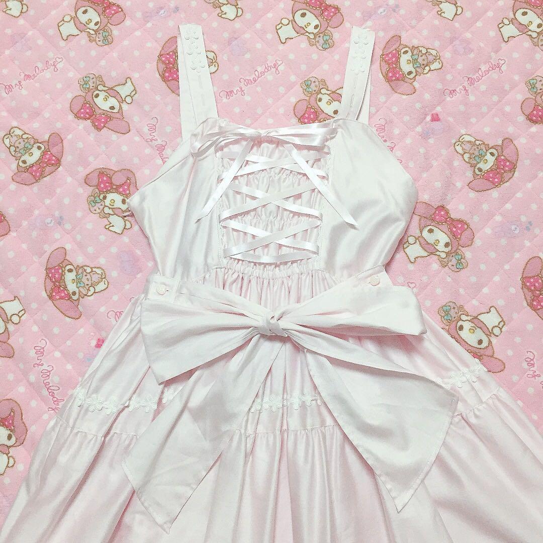 ゆらゆらいちごFlower Gardenジャンパースカートピンク