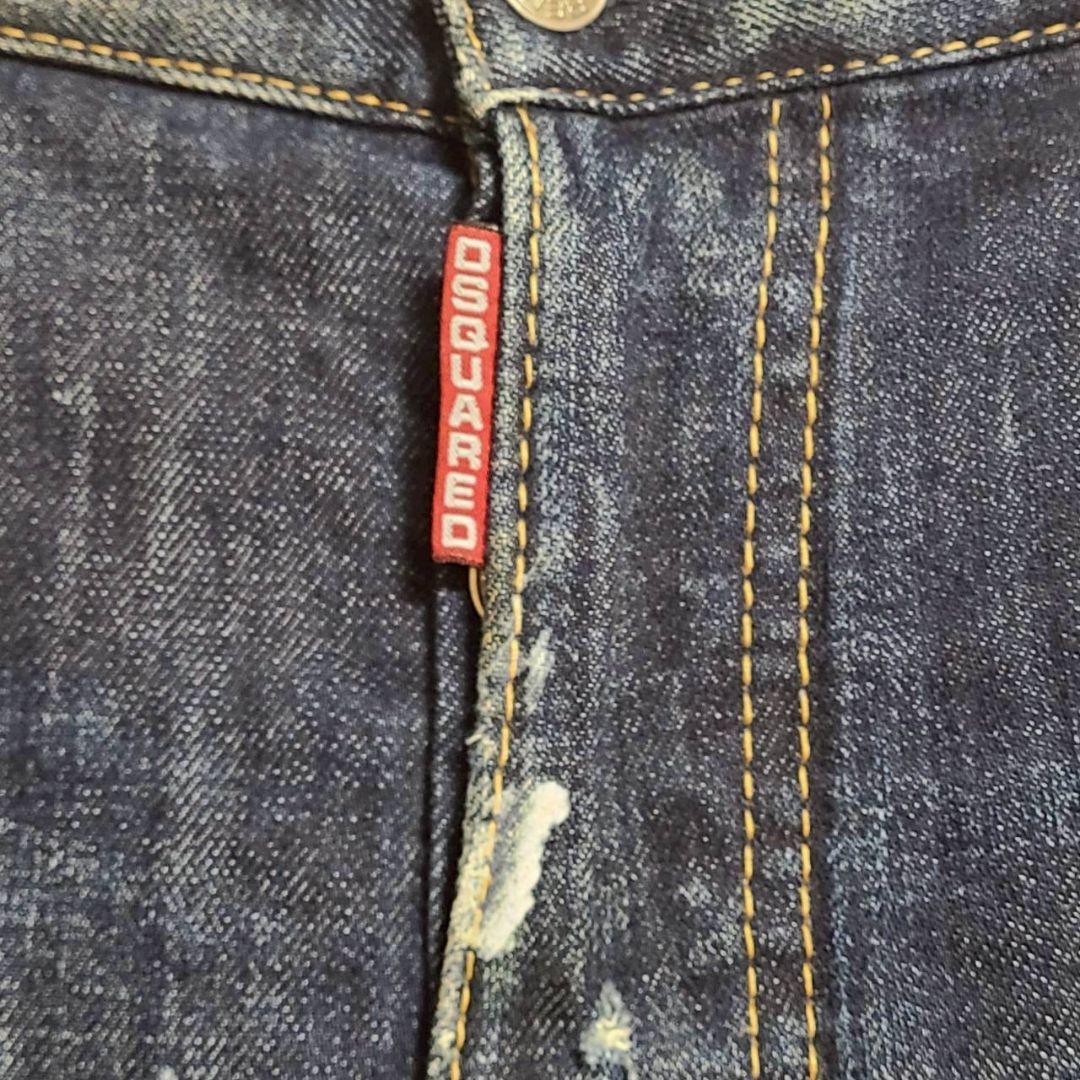 ディースクエアード デニム バイカーパンツ ペイント ダメージ加工 ジーンズ