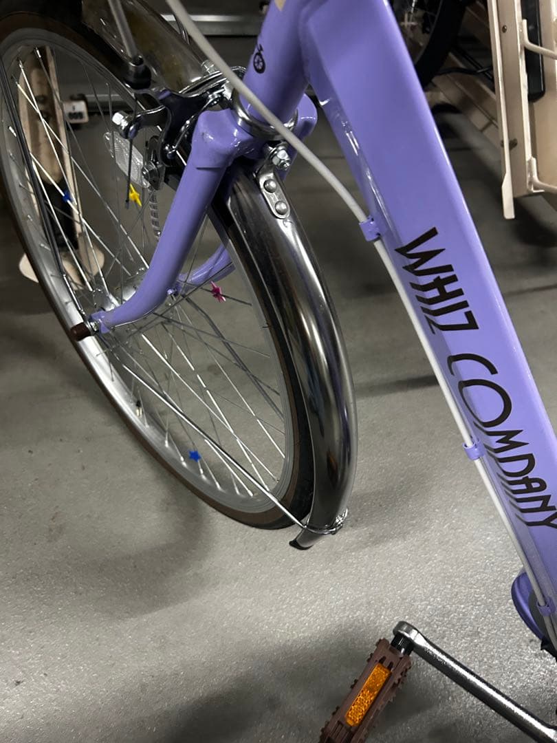 子供用自転車 24インチ　紫色 前部バスケット付き