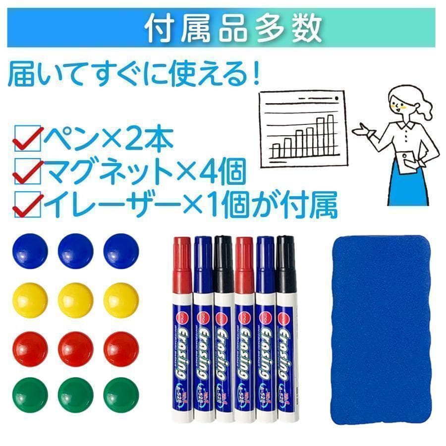 ホワイトボード マーカー 脚付き 縦型 1200mm×600mm 白 2015