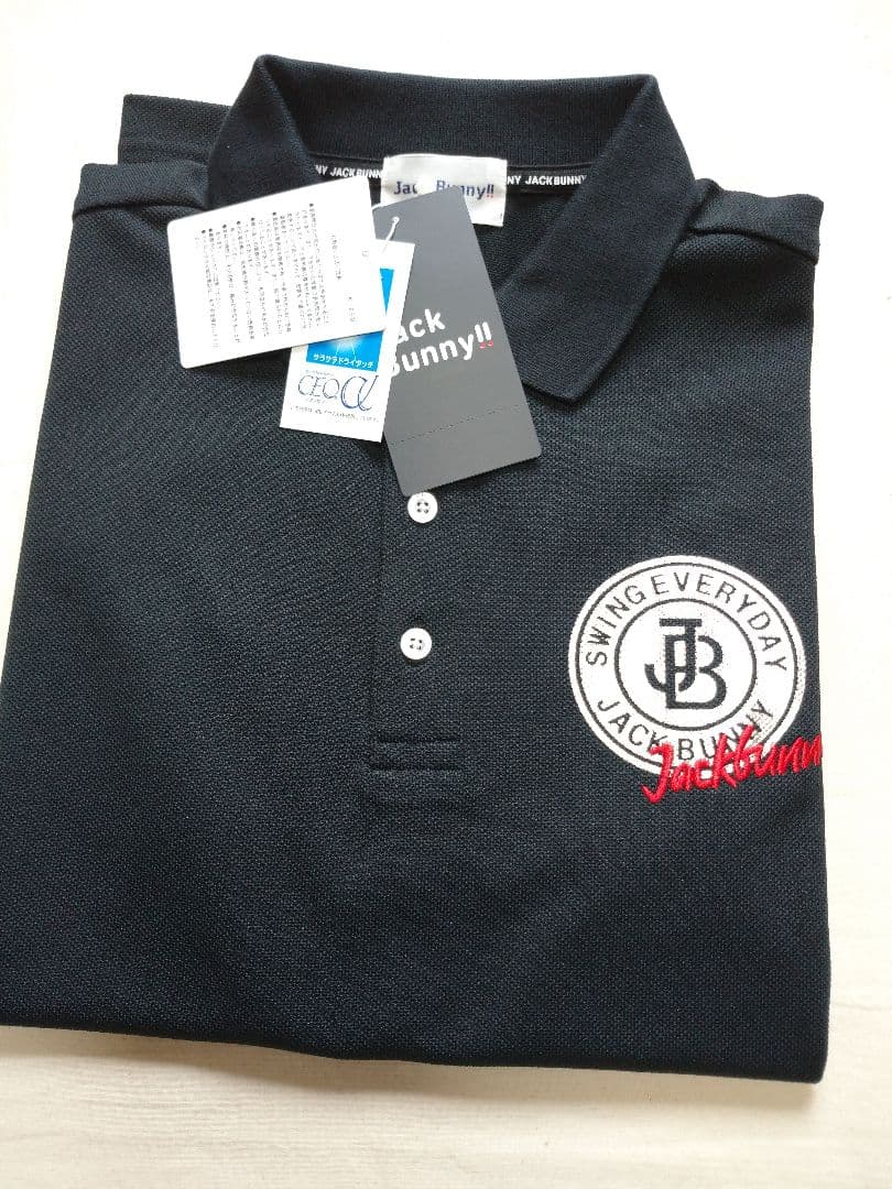 3サイズS ジャックバニー ポロシャツ ブラック メンズ 新品 ゴルフ