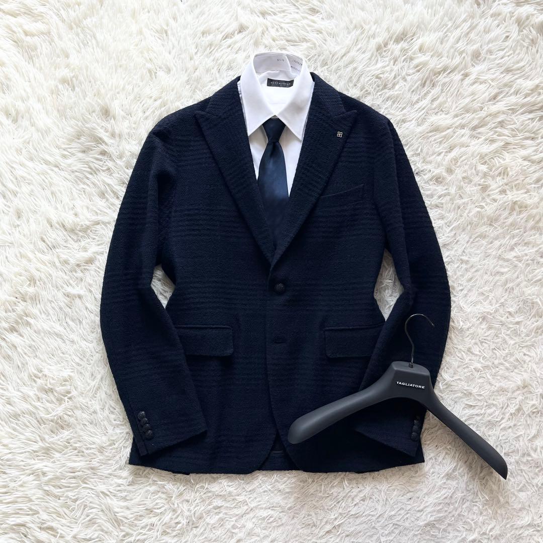 <美品>TAGLIATORE darwin ネイビー ウール ジャケット 50